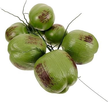 1 Bunch Artificial Coconut Lifelike Fake Coconut Simulated Food Model Green Fake Fruit for Hawaiian Tropical Theme Party Decor