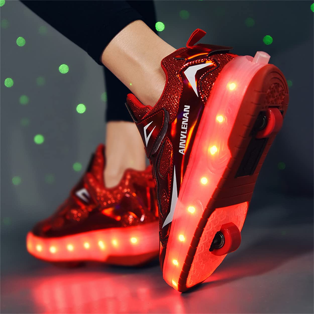 Zapatos con Ruedas Zapatillas con Dos Ruedas para niños y niña Led Luces Zapatillas con Ruedas Se Puede Bambas con Ruedas Carga con USB Automática Calzado de Skateboarding