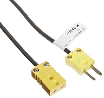 Cooper-Atkins Kevlar 10046-K Silicone Jacketed Reinforced Extension Thermocouple Cable, K Type, 10 feet Length