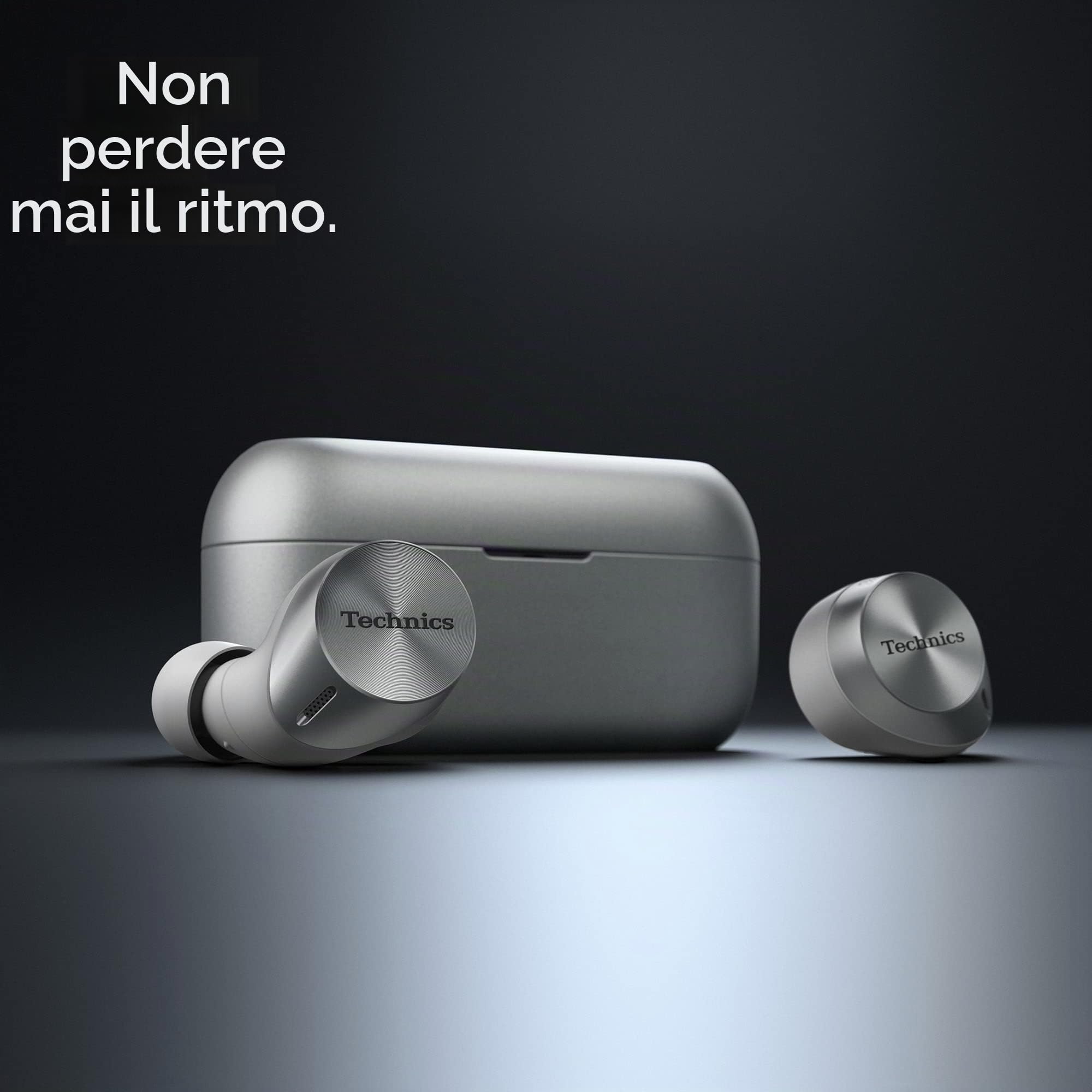 Technics EAH-AZ60M2ES Auricolari Wireless con Noise Cancelling, Bluetooth Multipoint 3 Dispositivi, Auricolari In-Ear, Cuffie con Microfono Integrato, Adattabili, Argento