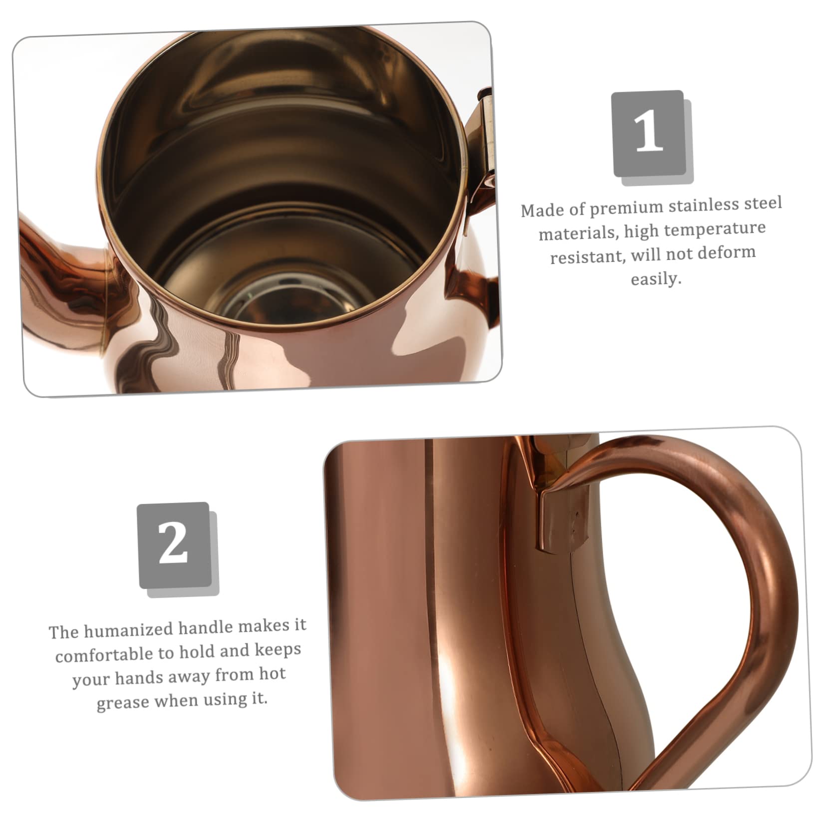 Didiseaon Recipiente Duradera de Aceite para Acero Inoxidable de 500ml Práctica Colador Integrado y Diseño Multiusos Adecuado para Cocina