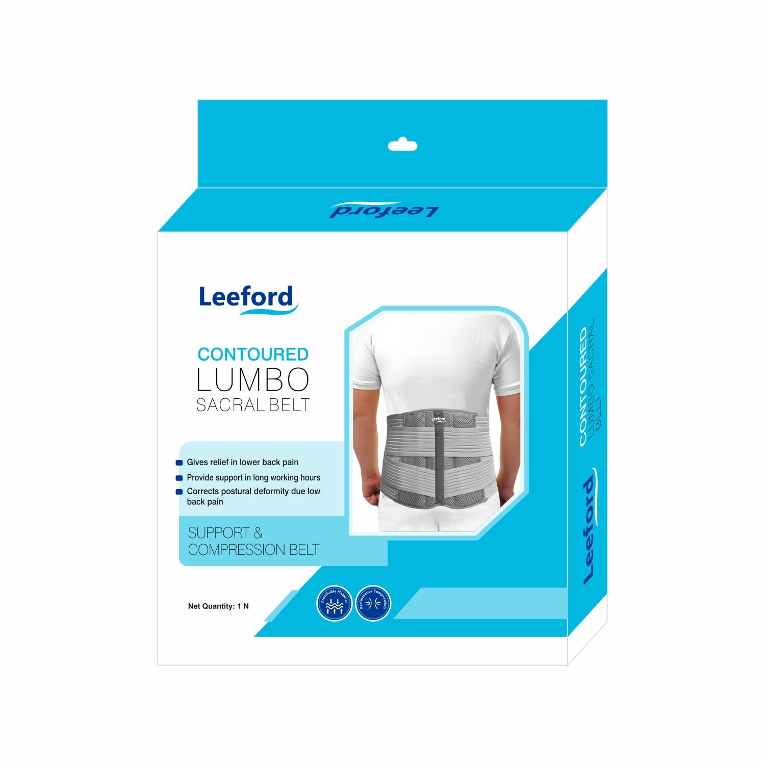 Leeford Nylon Contoured Lumbo/Lumbar Sacral Support Belt With Splints&Dual-Strap Adjustable Velcro Closures For Lower Back Pain Relief, Back Support Belt Posture Corrector For Men/Women(Grey,Size-Xl) (B0CQM82H2G) Amazon Price History, Amazon Price Tracker