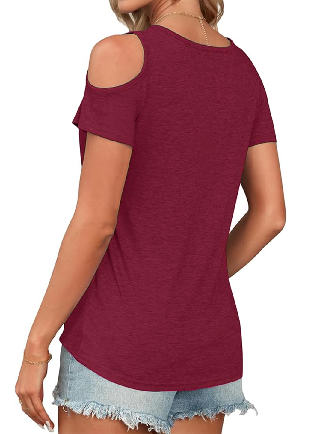 Rayson Estivo Magliette Donna Camicette in Maglietta Scollo a V Manica Corta Elegante off Spalla T-Shirt Incrociata Casual Tinta Unita Top