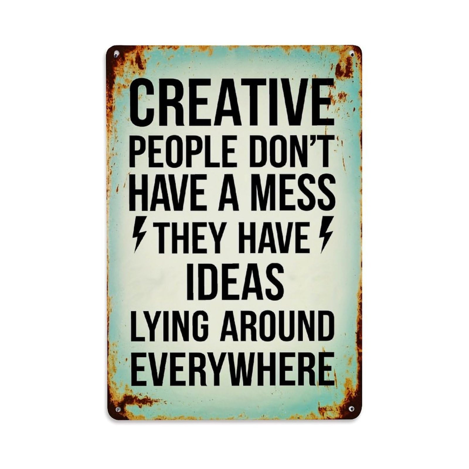 Bliveurn Vintage Creative People Have Ideas Everywhere_2 Retro Metal Tin Sign, Metal Poster For Home, Gaming Room, Studio Workshop,Bar,Garage Wall Art Decor 8X12 Inch