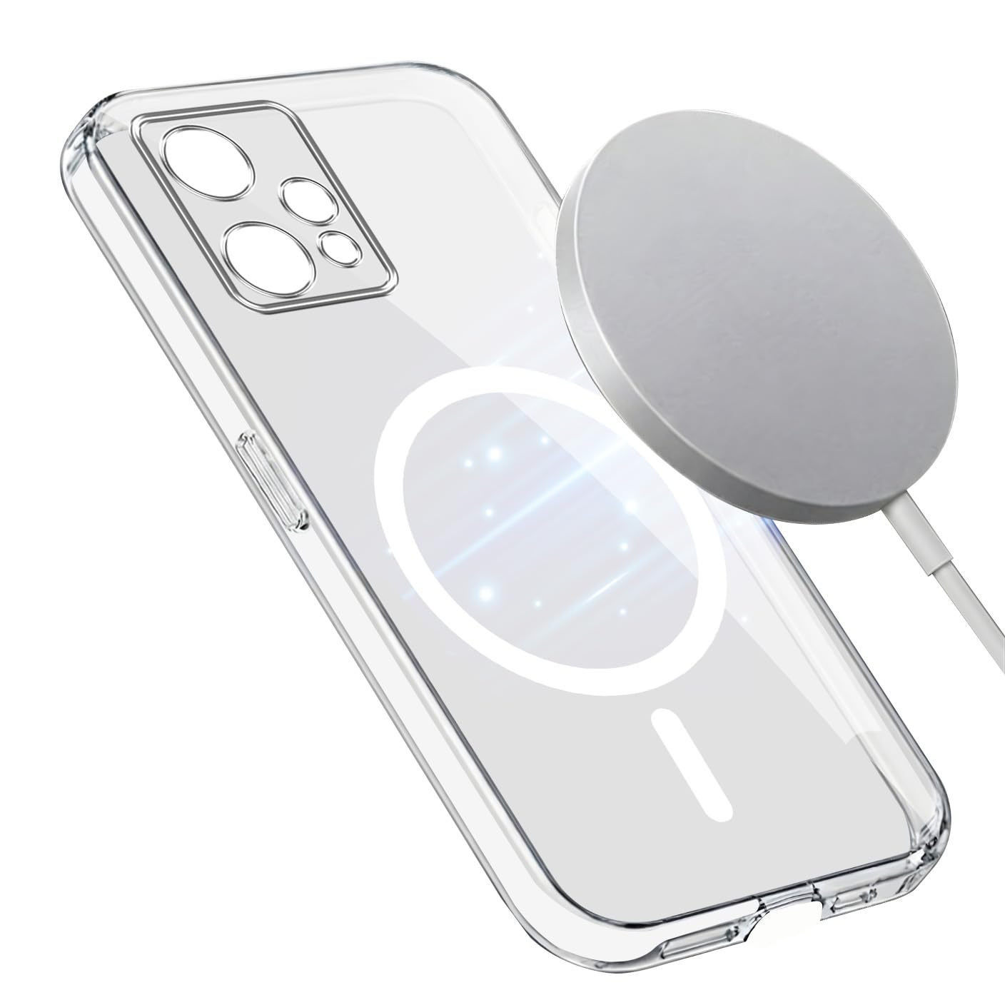 Jkobi Lifetime Anti-Yellow MagSafe Compatible Clear Back Cover Case for Realme 9 Pro Plus | Realme 9 4G (Sleek Hard Crystal | Shockproof and Camera Protection)