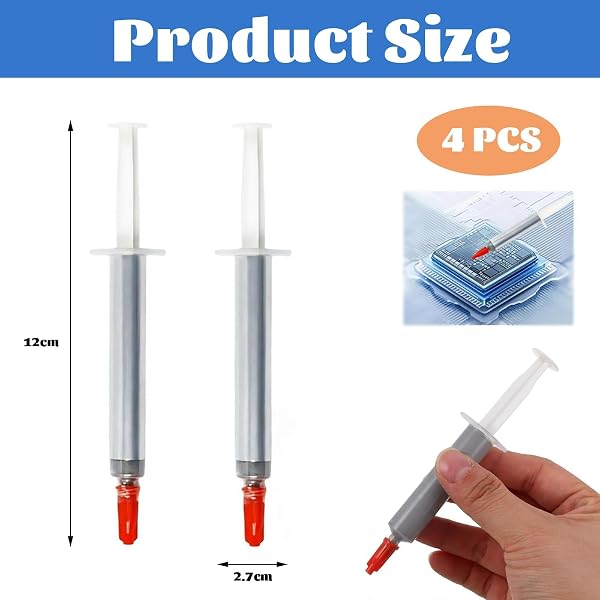 4 PCS Thermal Paste, Each Tube Contains 3g, For Cpu High Performance Thermal Compound Grease With High Thermal Conductivity, Heatsink Paste For Ic, Cpu And All Coolers, Easy Spread Cooling Solution. - 2