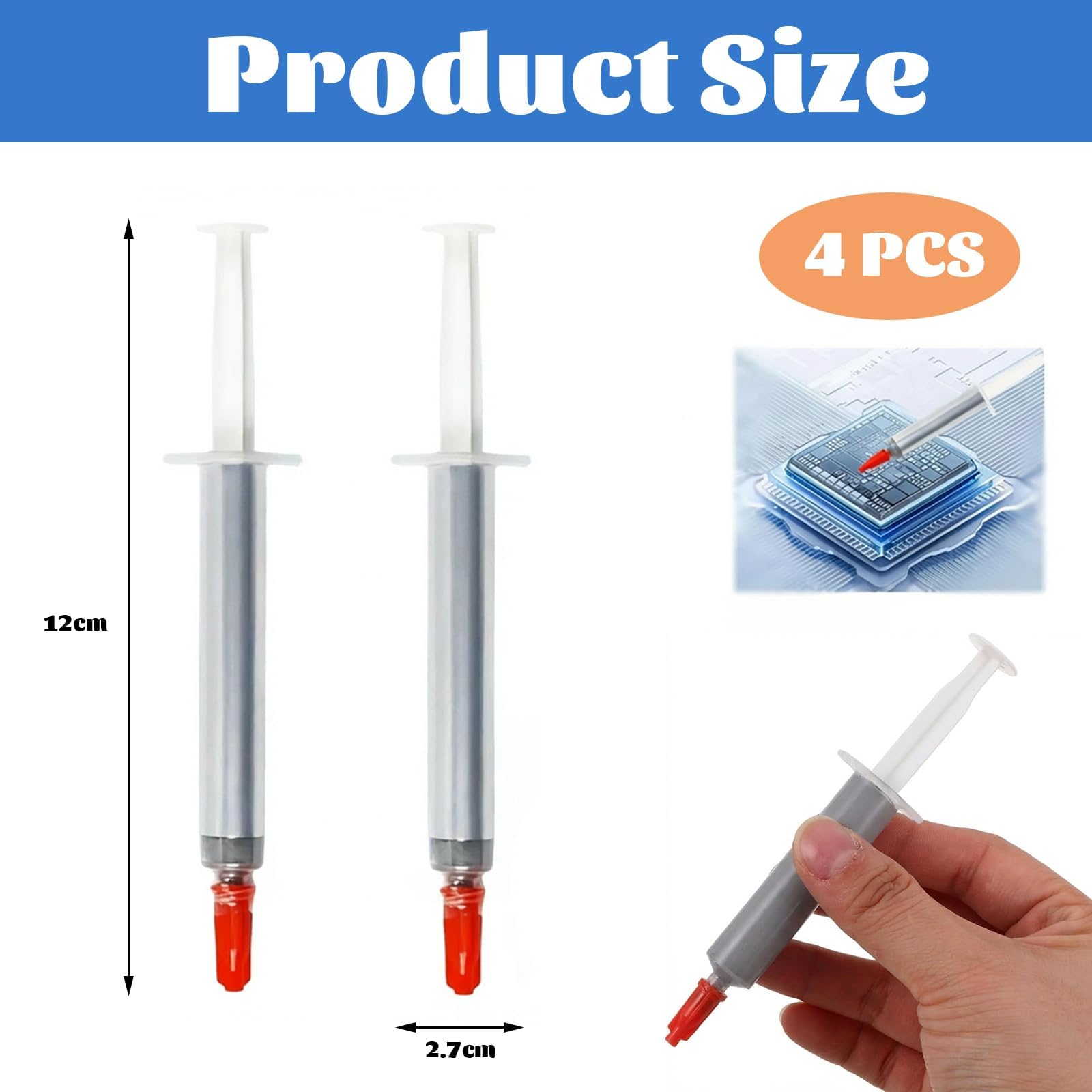 4 PCS Thermal Paste, Each Tube Contains 3g, For Cpu High Performance Thermal Compound Grease With High Thermal Conductivity, Heatsink Paste For Ic, Cpu And All Coolers, Easy Spread Cooling Solution. — view 2