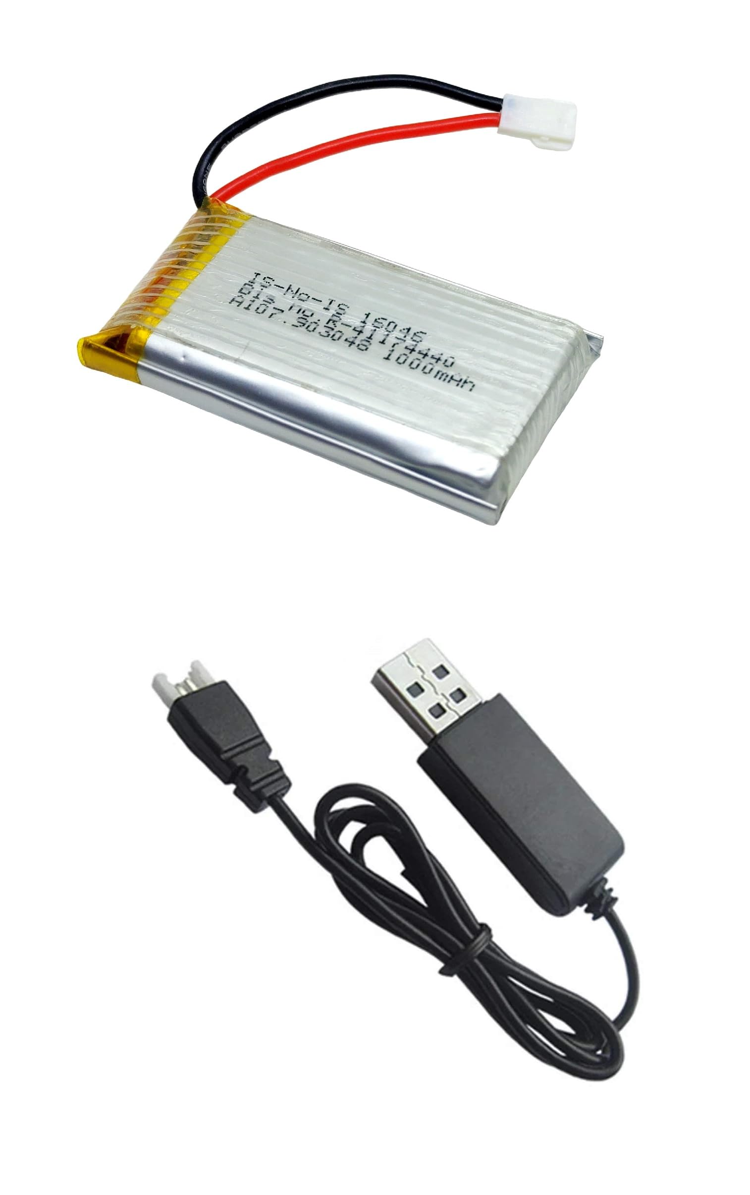 INVENTO 1Pcs 3.7V 1000mah Rechargeable Battery 1 Cell 20C Lithium Polymer Lipo with USB Charger for Mini Drones Quadcopter Helicopter RC Plane-image-14