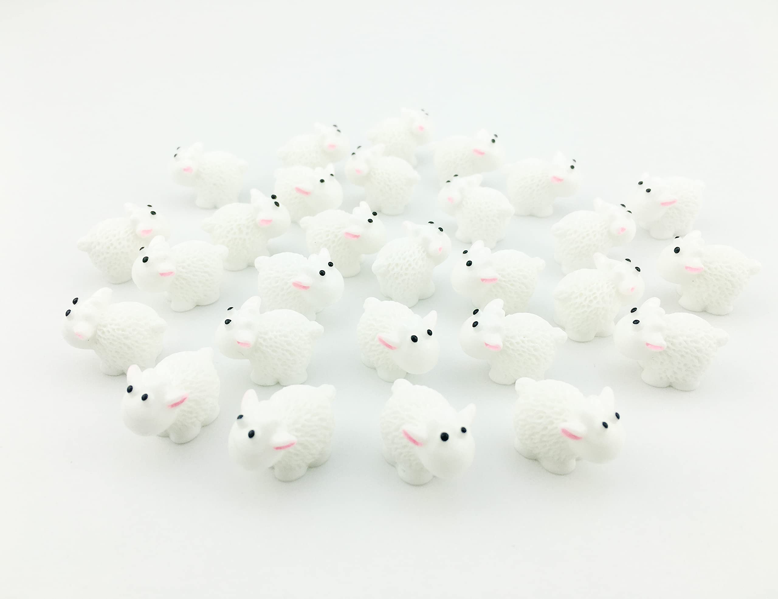 32 Pcs Mini Garden Miniature Sheeps Small Herd of Sheeps Fairy Garden Sheep Resin Sheep Figurine Tiny Lambs Miniature Garden Figurines Moss Micro Landscape Decoration DIY Craft Resin Home Decor (32a)