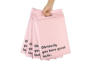 RUSPEPA Pink 10x13 Inch Poly Mailers with Built-in Handles