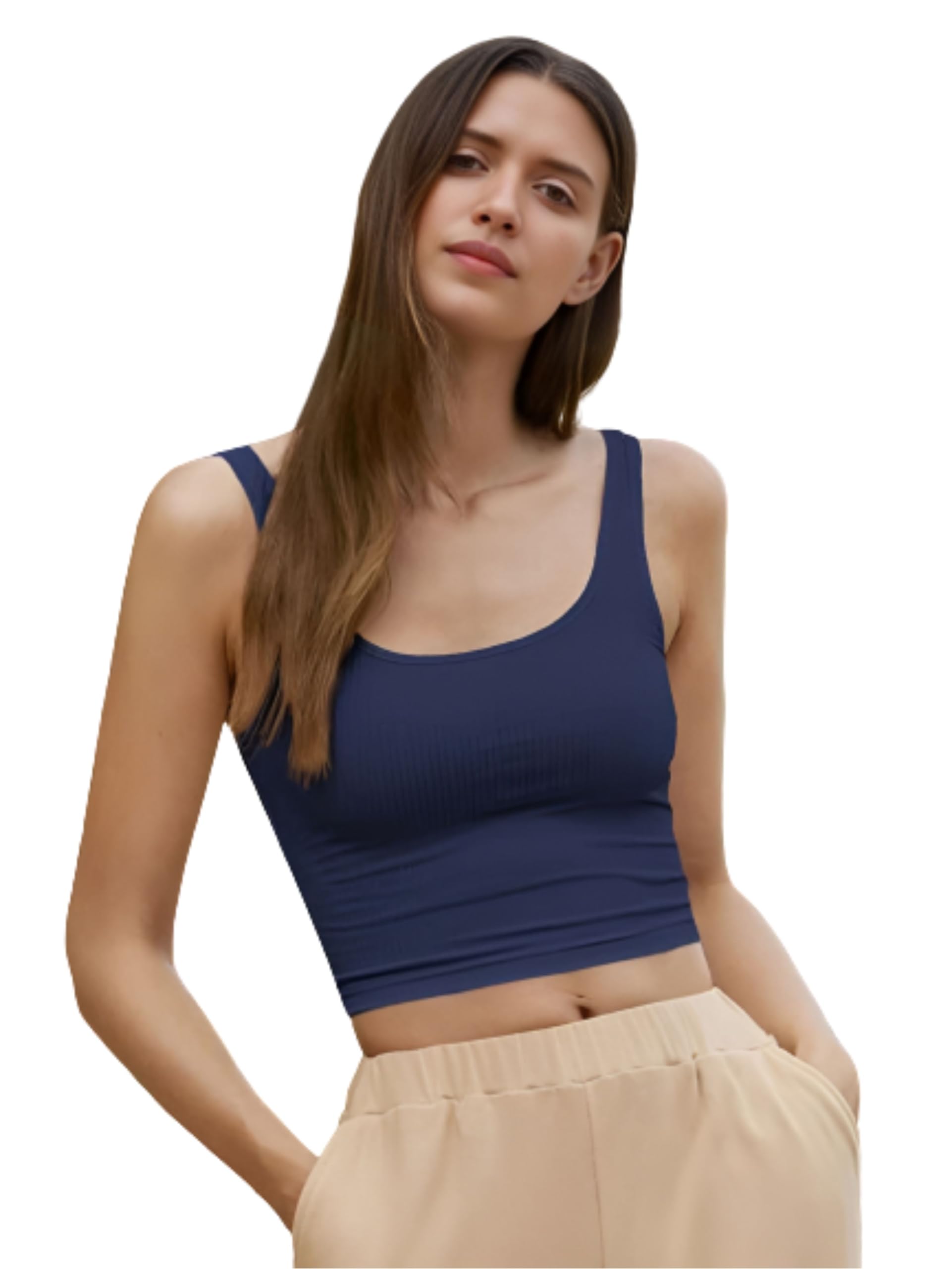 ben martin Women's Cotton Stretchable Square Neck Sleeveless Tank Top-picture-29