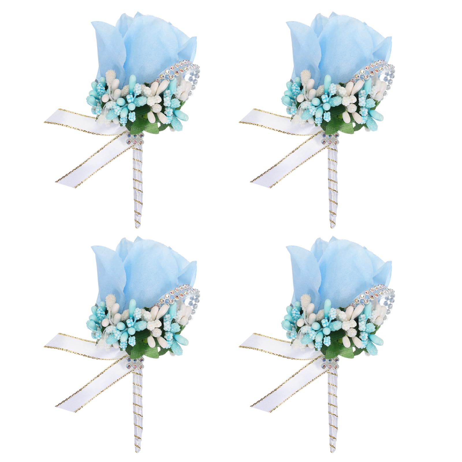 sourcing map Boda Rose novio Boutonnieres con pin y clip para ceremonia, aniversario, cena formal
