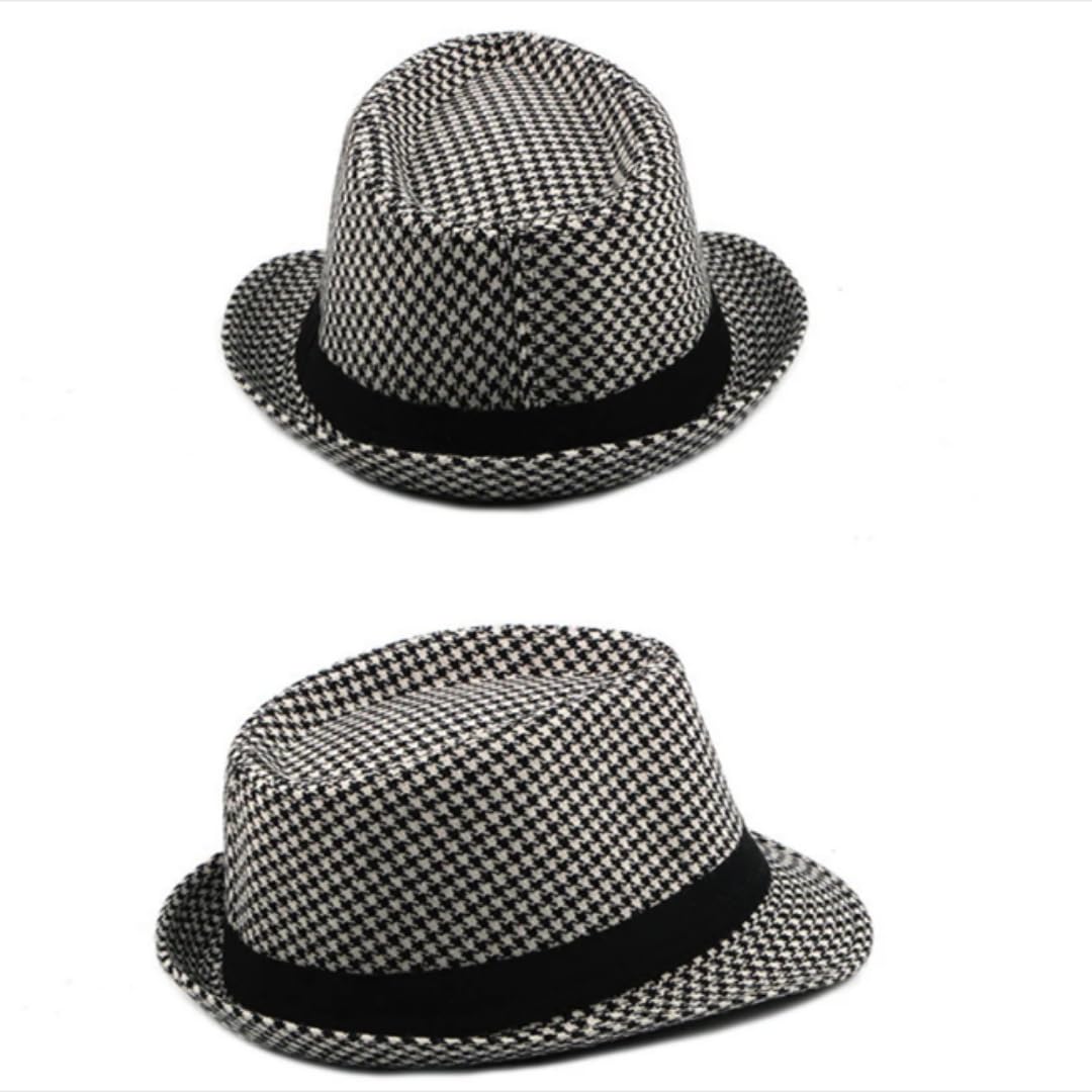 Cappello di Paglia Sole Uomo Classic Cappello da Esterno A Quadri Cappelli di Cotone retrò Festa Occasione