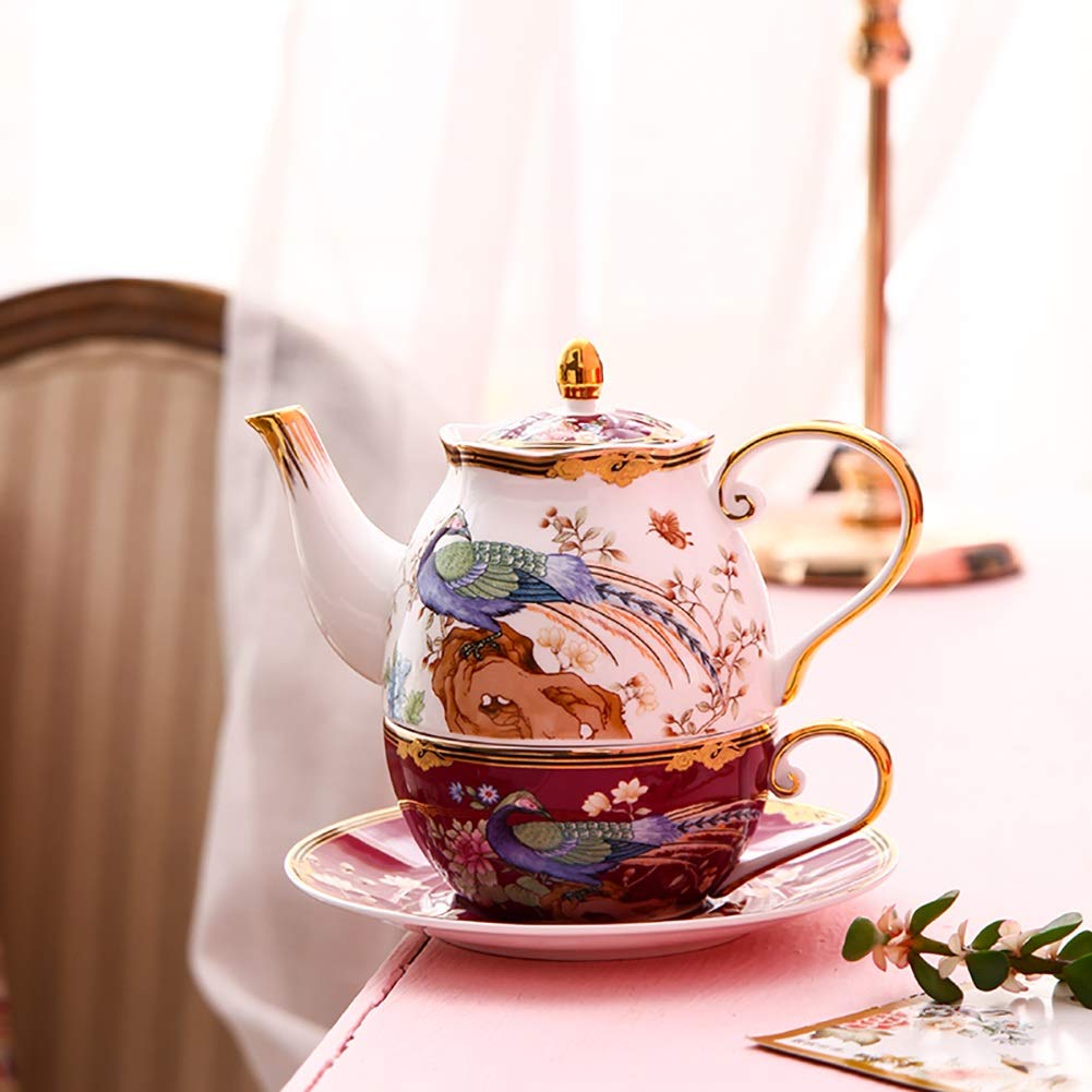 Amazon｜磁器 紅茶 ポット ティーセット 1つのティーポットとカップ