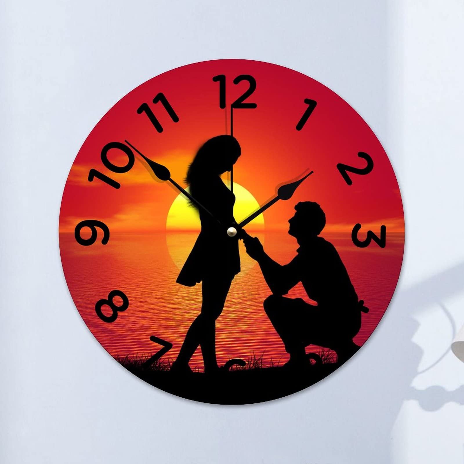 Horloge murale en bois silencieuse pour chambre sans tic-tac 38cm