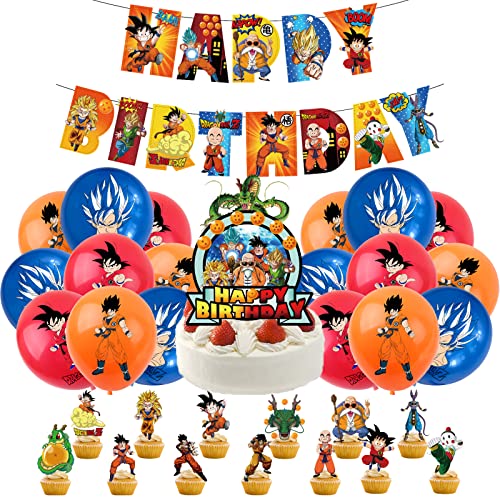 Decoración Cumpleaños Dragon Ball Globos Goku Cumpleaños Globos Dragon Ball Decoración para...
