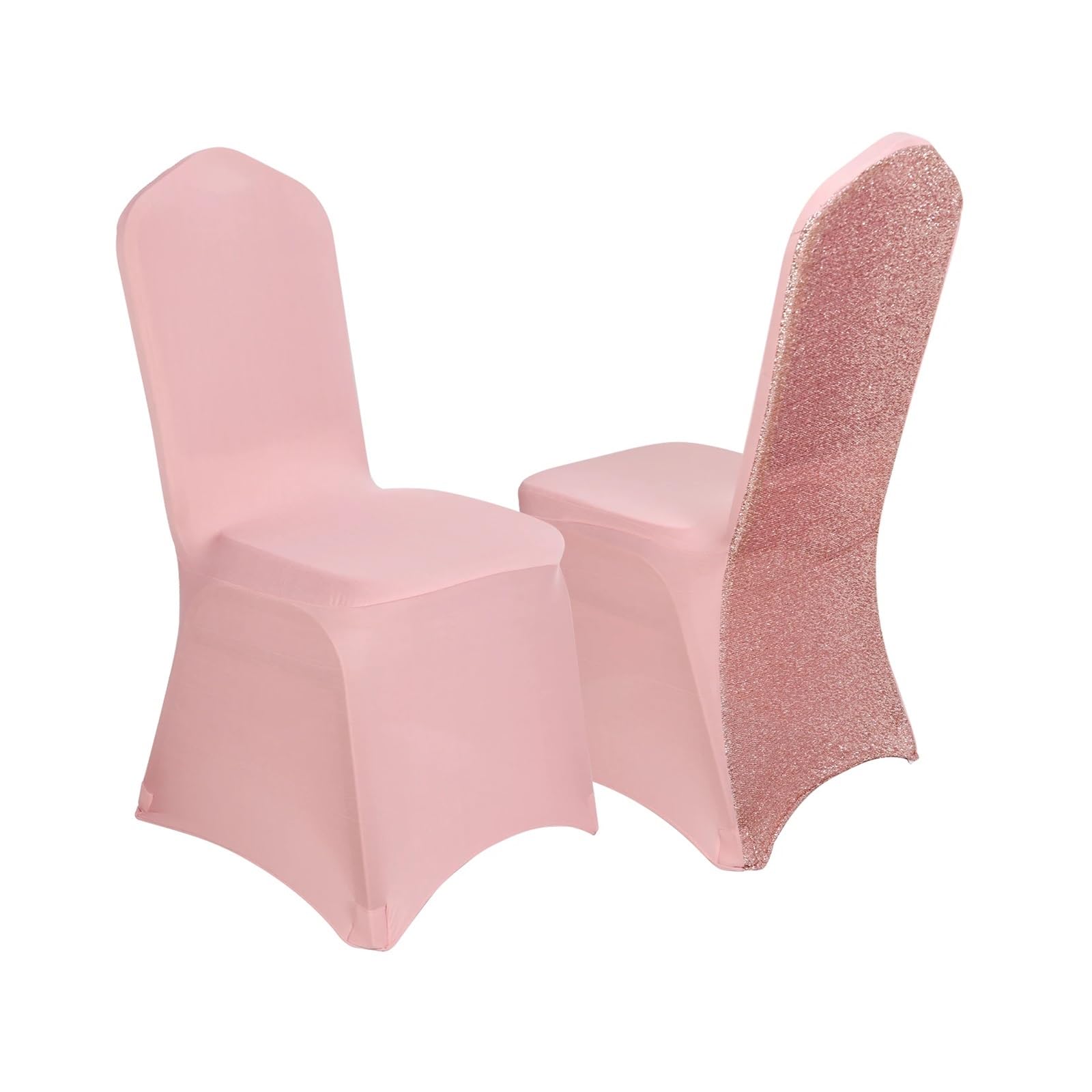 stuhlhussen Hochzeit 50/100 Stück Polyester-Klappstuhlbezüge for Hochzeitsbankett-Dekor weiß/rosa(Pink,50pcs)