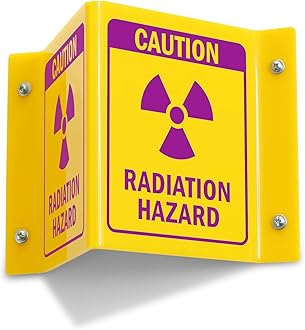 Projecting V-Sign : Caution Radiation Hazard, PVC Water Proof Sticker Fixed on SunBoard