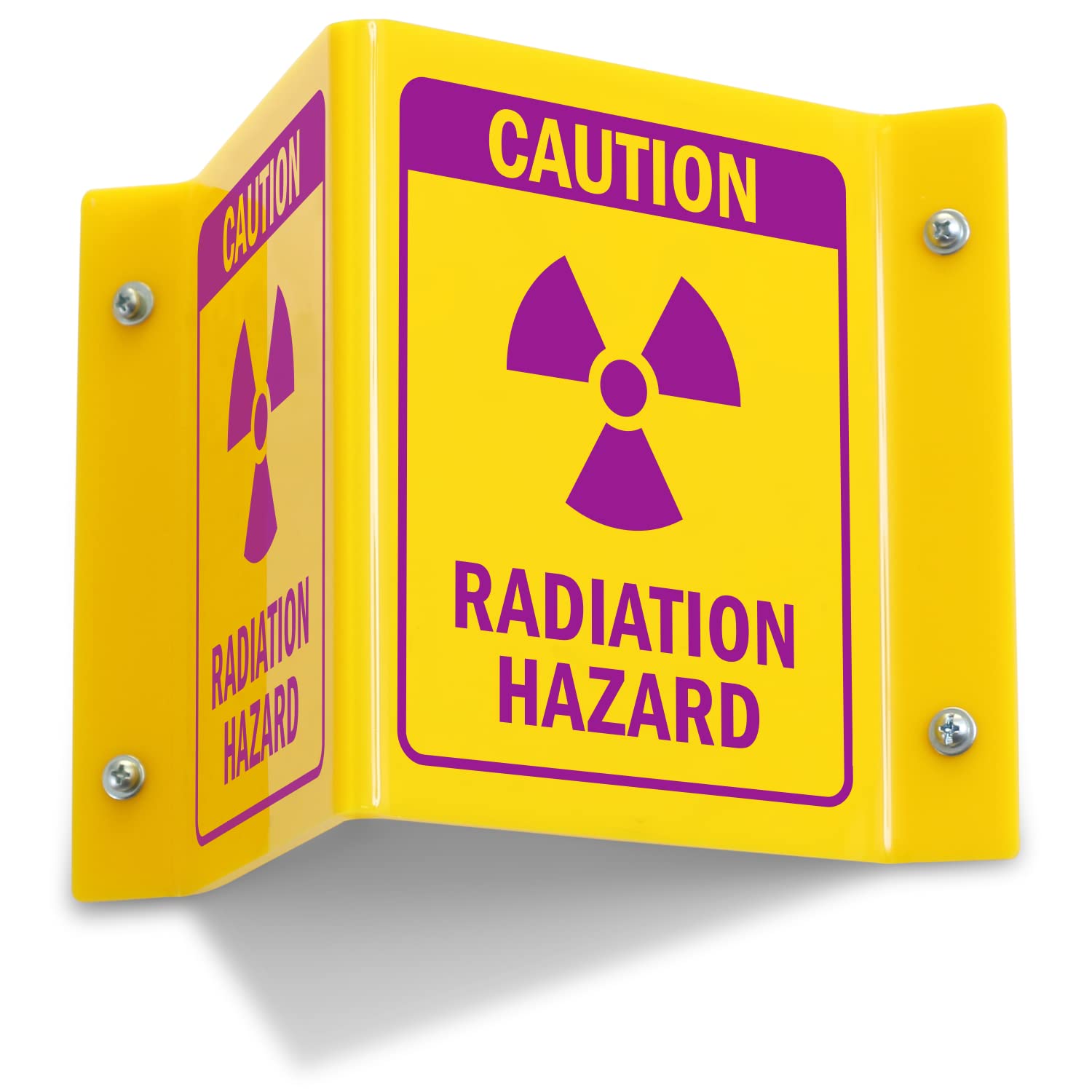 Projecting V-Sign : Caution Radiation Hazard, PVC Water Proof Sticker Fixed on SunBoard