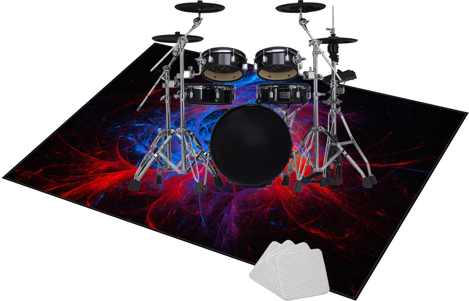 180 x 140 cm Maty na baterie antywibracyjne, mata na baterie elektroniczne, antypoślizgowa mata bębna, dźwiękoszczelna mata do bębna i innych instrumentów muzycznych
