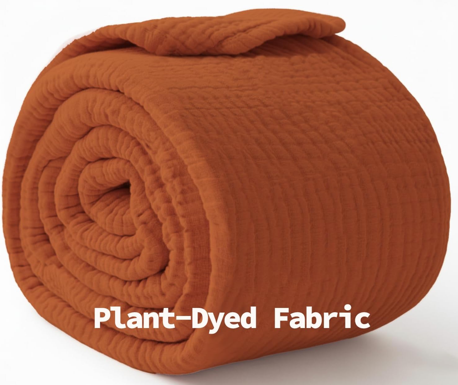 KyraHome Muslin Throw Blankets for Adults, Kid, 50"x60",100% Cotton Plant Dyed, Breathable, Lightweight Gauze Soft Cotton Blanket for Couch, All Season (Terracotta/Rust Orange) - Image 9