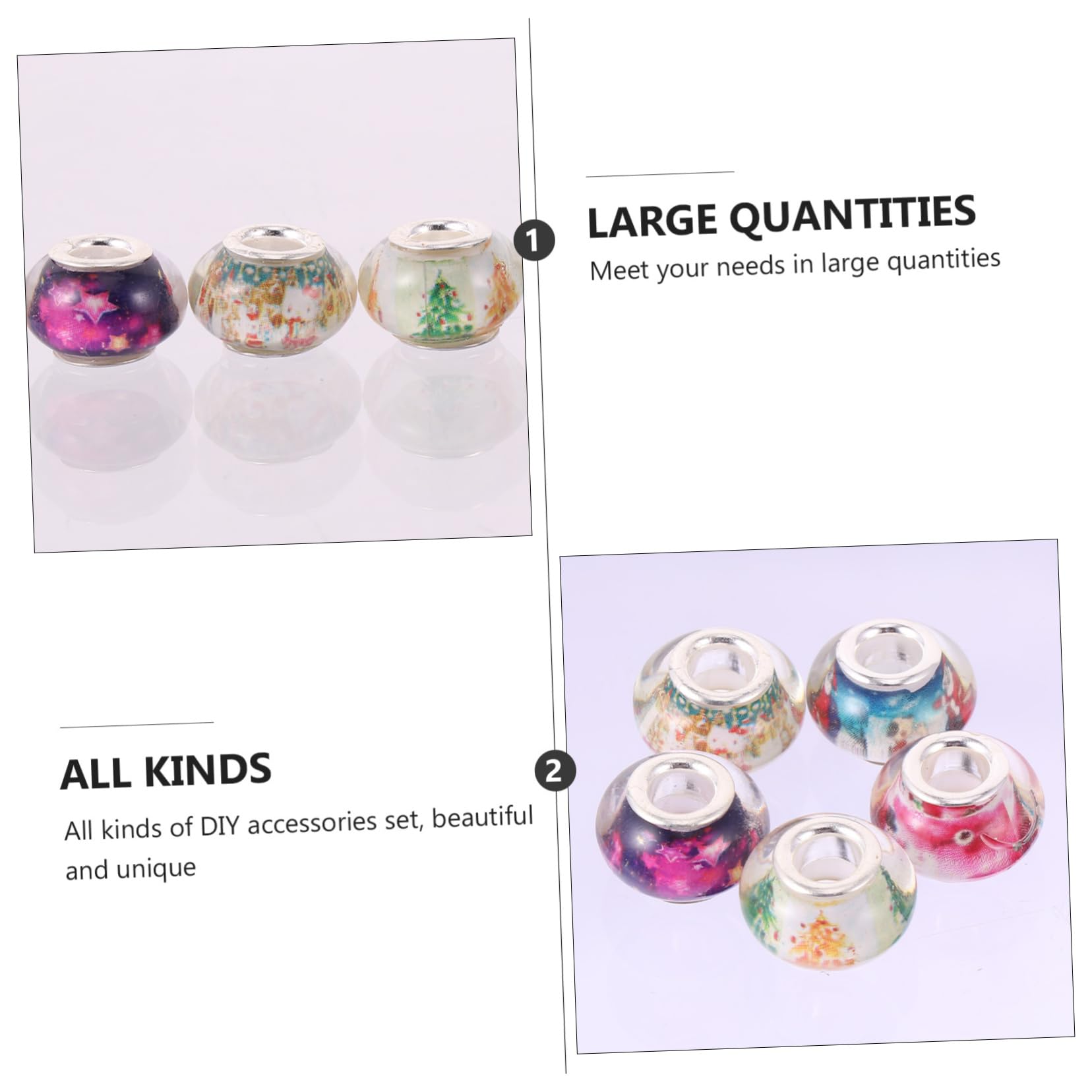 SHINEOFI 200stücke Große Lochperlen Aus Resin Mit Floralen Mustern Für Schmuckherstellung Abstandshalter Für Armbänder Und Halsketten Bastelperlen Für Kreative Projekte