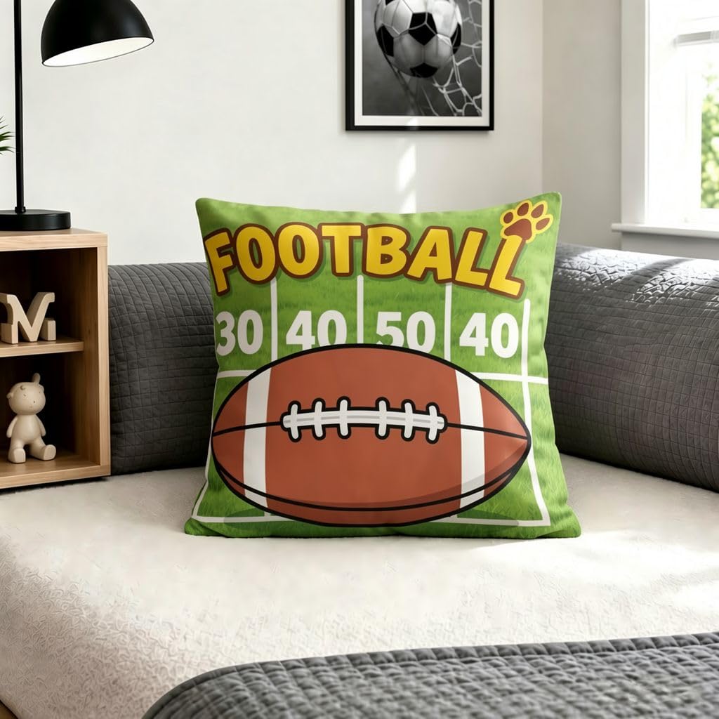 Cartoon Football Sofa Pillow Covers-14x14