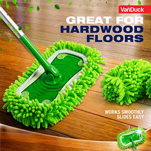 Image of VanDuck Reusable Microfiber Dust Mop Refill for Swiffer Sweeper (6-Pack) | Mop not included, reusable microfiber floor duster, pet hair & dust replacement pads