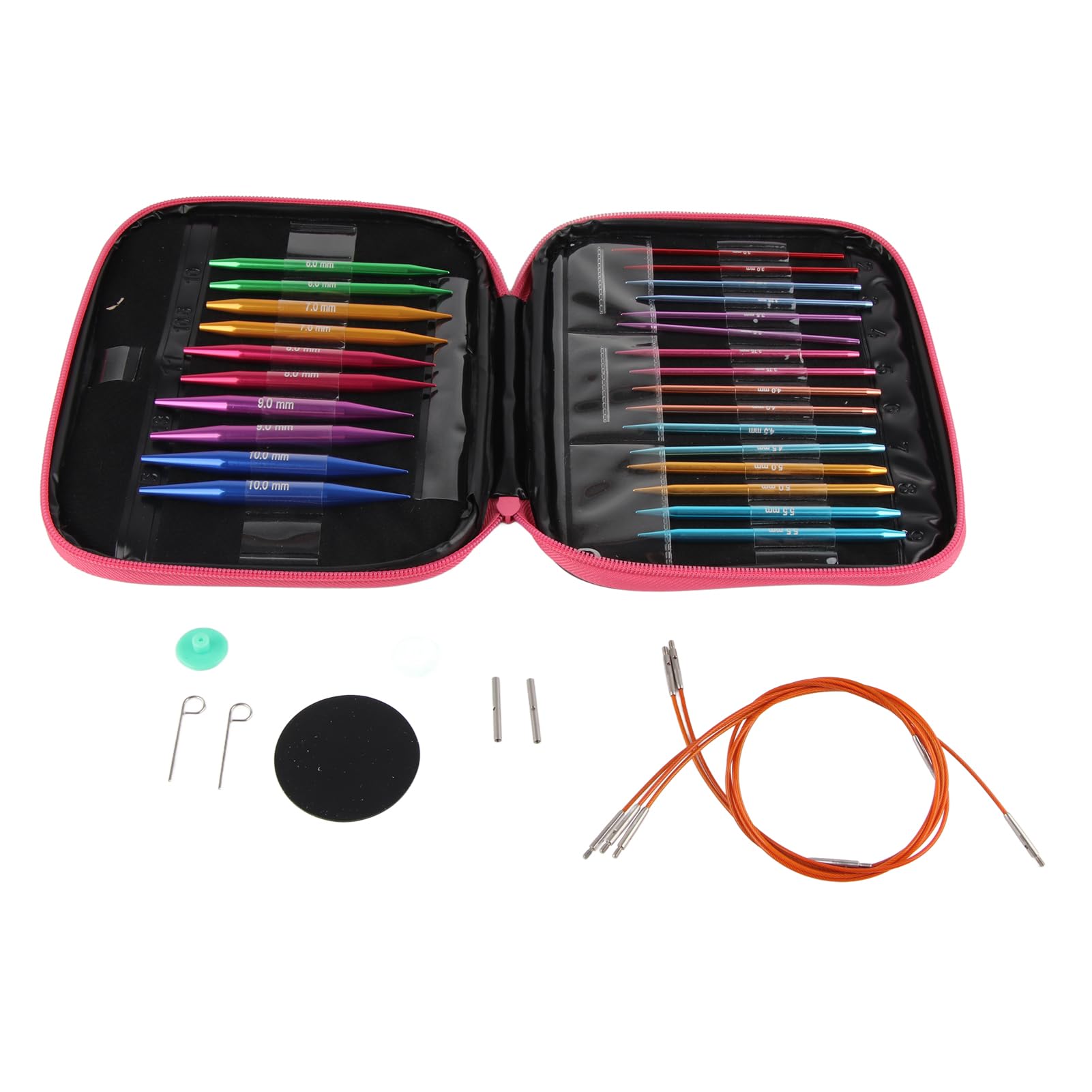 Kit de Tejer Intercambiable, 13 PCS Juego de Agujas Intercambiables Agujas de Tejer Intercambiables Anti óxido para Manualidades de Bricolaje Tejido de Tejer Familiar