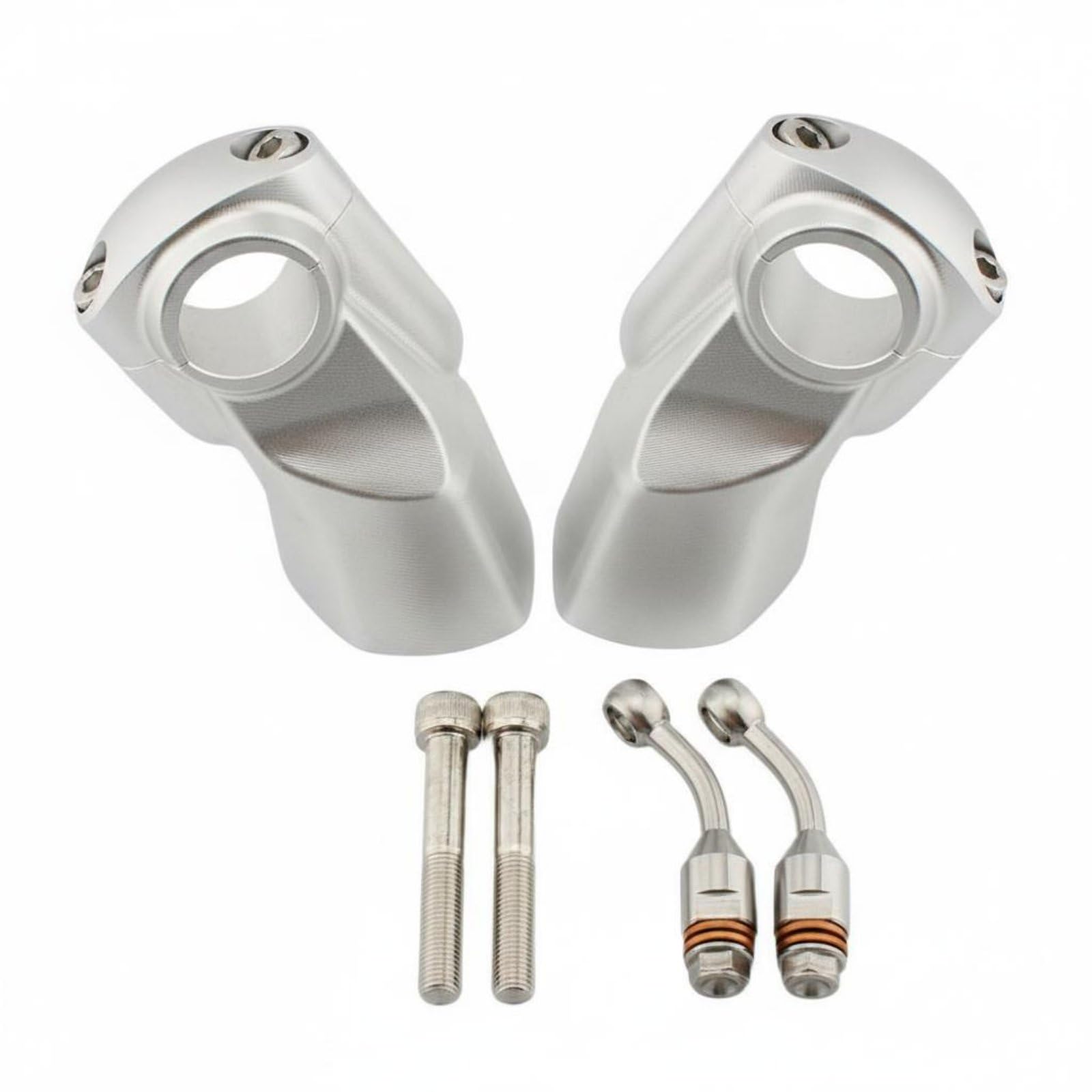 Riser de Manillar para Motocicleta Elevador Abrazadera Soporte Sustitución con Ajuste Limpio y Personalizado en Aleación de Aluminio Aumenta 22 Cm, Silver