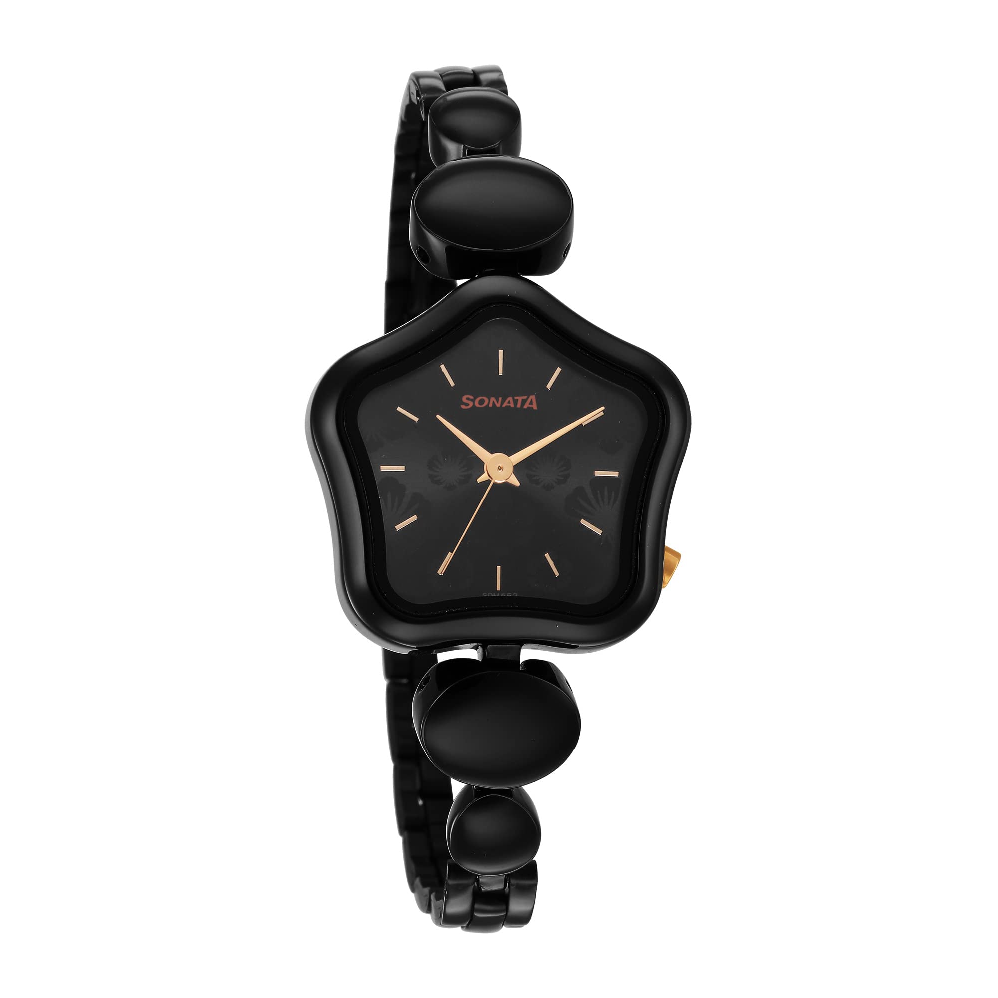 Sonata Utsav Black Dial Black Bi Metal Strap Watch for Women-NS8185KM01 (B09ZPK2DW3) Amazon Price History, Amazon Price Tracker