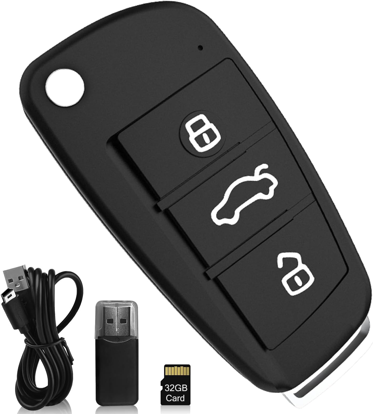 Mini Camera with 32GB Card, Small Camera with DVR and 140° Wide Angle, Automatic File Saving, Easy to Use, Rechargeable Battery for Long Battery Life