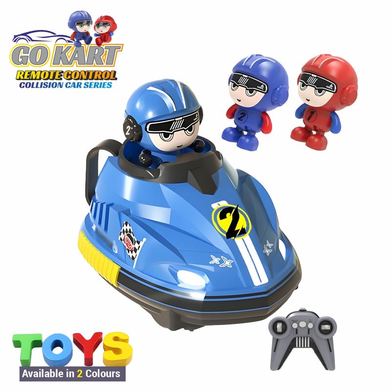 Image of Remote Control Cars for Kids - 2 Player RC Ejecting Bumper Cars (2-Pack) | Cartoon Vehicles with Lights & Music, Fast /Slow Speeds, USB Charging, Boys Toddler Toys, Christmas /Birthday Gift