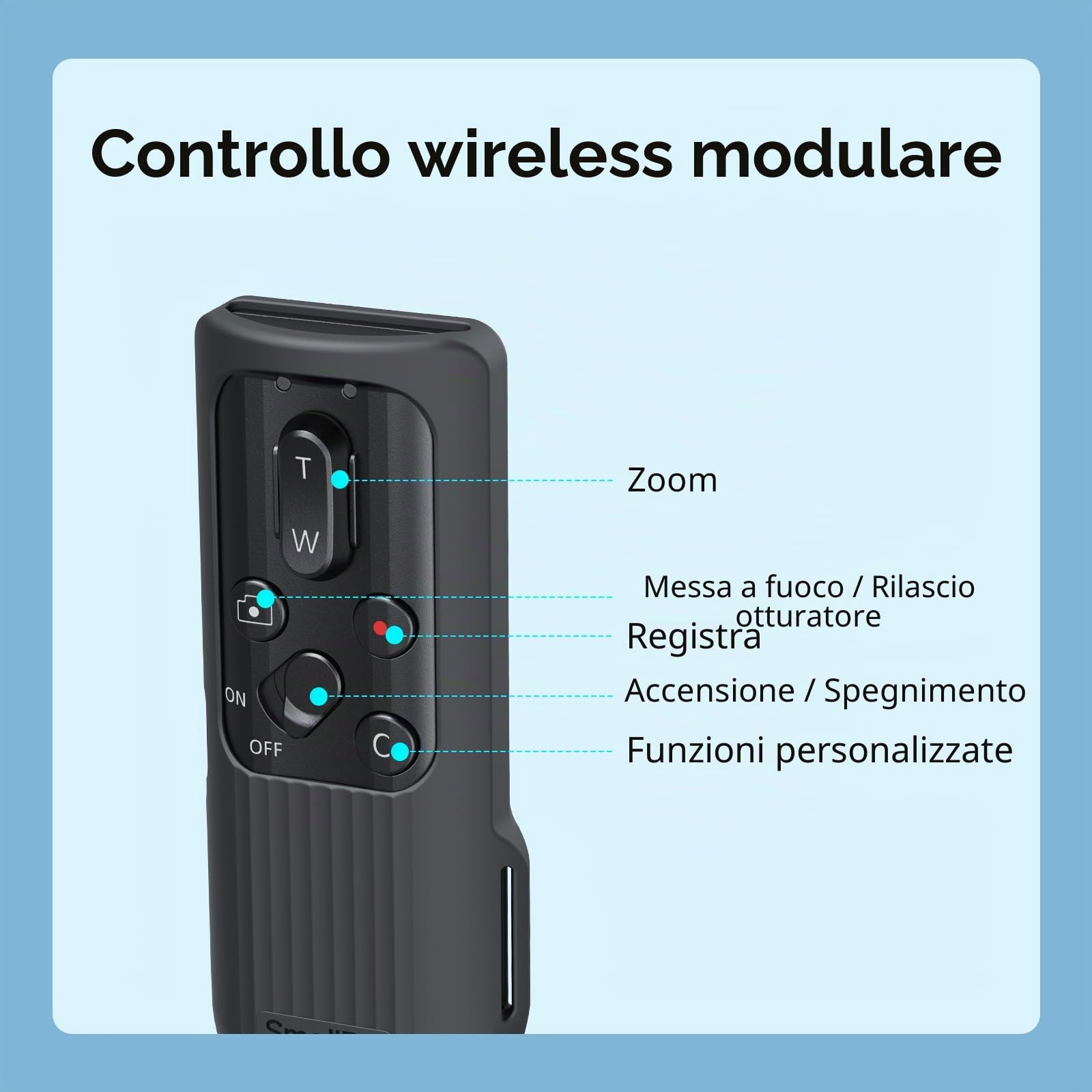 SMALLRIG SR-RG2 Telecomando senza fili per Canon per Nikon fotocamera, per Sony A7 V, A7 IV, A7R V/IV, A7R III, A6700, FX3, A7C, A7CR, A7C II, ZV-E10, R5, R6, R7, R8, Z50 III - 5207