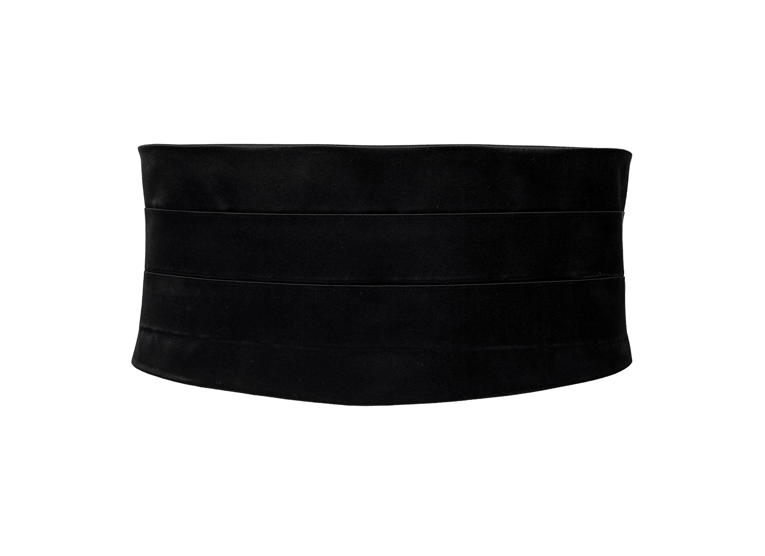 Remo Sartori Made in Italy Satin Noir Ceinture de Smoking Homme, Ajustable, Soie