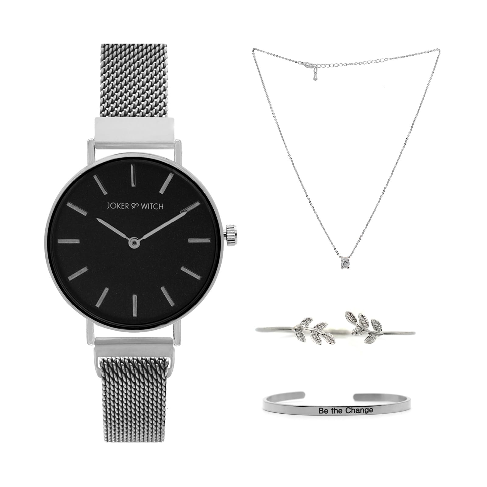 Joker & Witch Stainless Steel Women My World Love Stack Analogue Watch, Black Dial, Silver Band (B0C8963BP6) Amazon Price History, Amazon Price Tracker