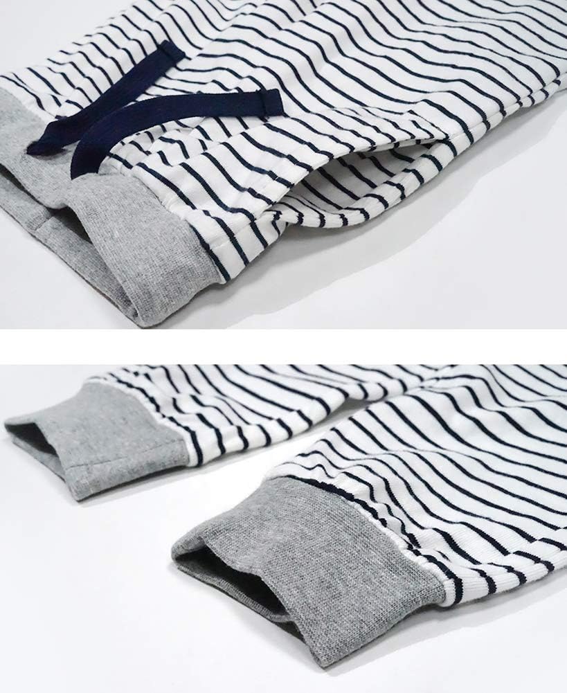 Toddler Baby Boys Girls Joggers Pants Cotton Soild Color Stripes Sweatpants with Drawstring 1-6T - Image 4