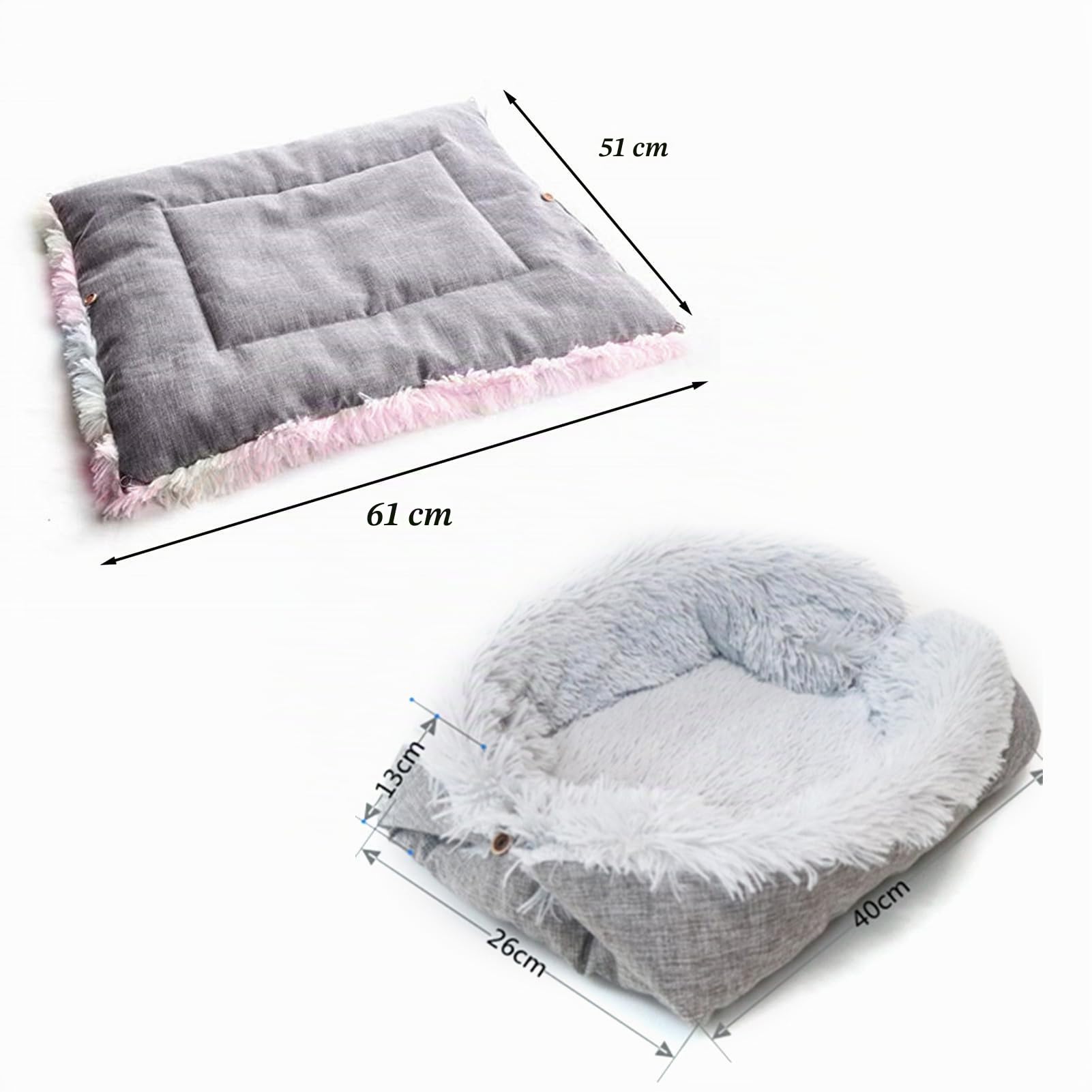 Manta Lavable Cómoda y Mullida para Gatos y Perros Pequeños, Cálida 2 en 1 (Multicolor)