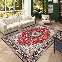 Amazon | カーペット ラグ ペルシャ風 絨毯 民族風 赤 レッド 60