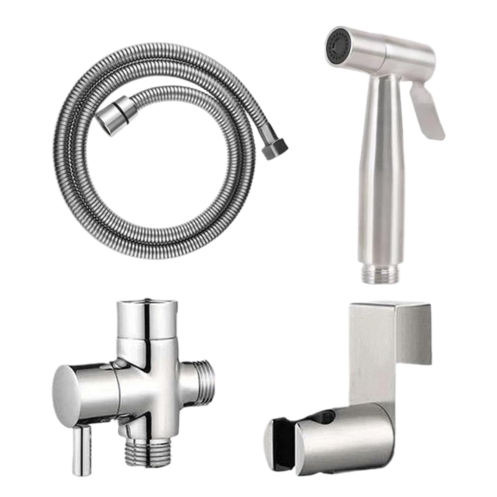 Tragbares Bidet-Brauseschlauch-Set für Toilette, Edelstahl, Windelspray mit Druckminderer, unverzichtbares Badezimmer-Zubehör für Frauen & Baby-Hygiene