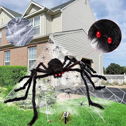 La Mejor Recopilación de Set Halloween al mejor precio. 33 PANGP 150CM Set de Decoraciones de Araña de Halloween, Include Araña Grande, 20 Araña Pequeñas, Telaraña Triangular 500cm y Seda de Araña de 40g, Decoracion Halloween...