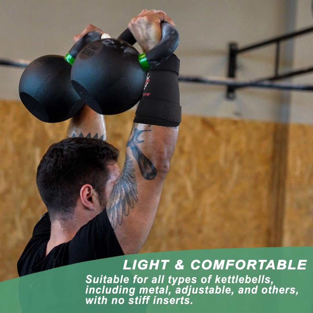 Kettlebell, protezioni per il polso, cinghie regolabili per una vestibilità comoda, protezione da 7 mm, copre polso e avambraccio, da indossare sulla pelle e sulla camicia, leggere e resistenti