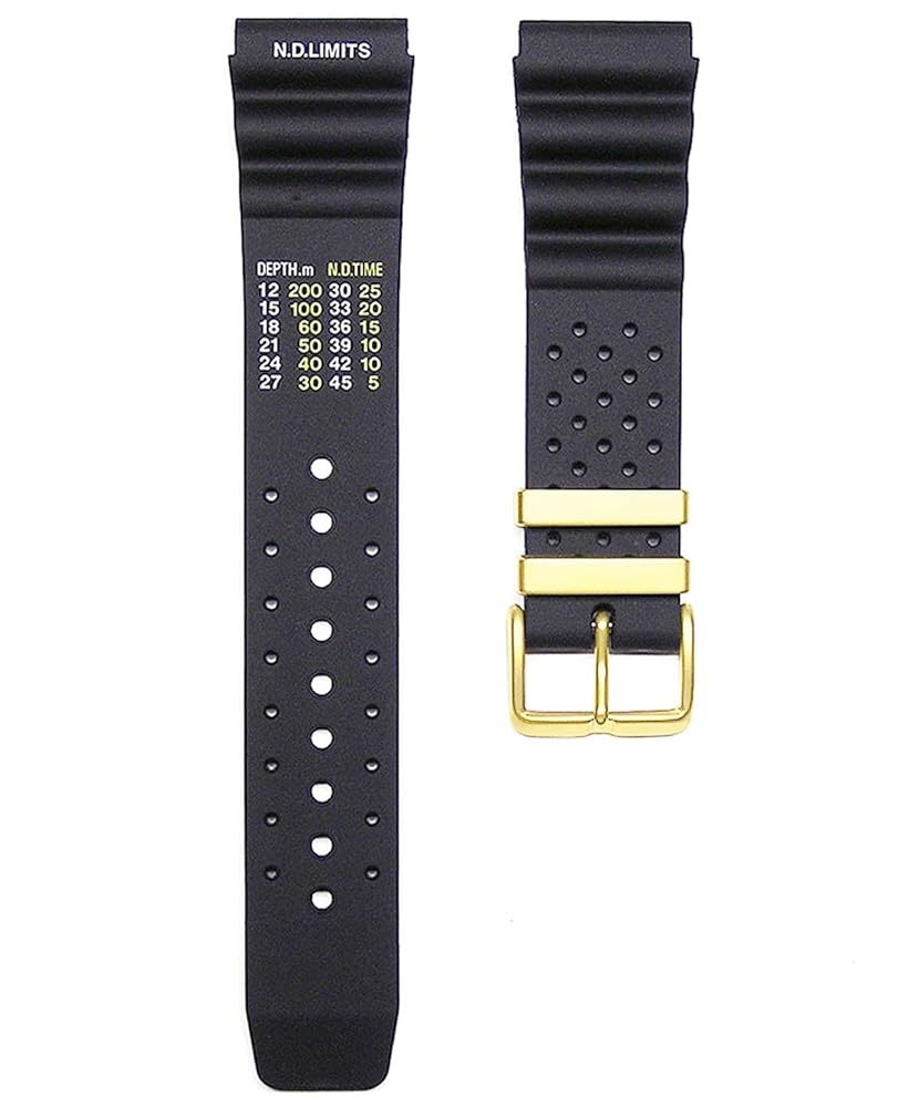 UNIMATIC ラバーベルト 22mm ブラック Amazon.com: 22mm TIMEWHEEL Black Rubber Watch Band fits