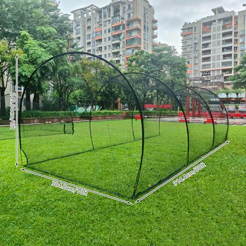 Yellulu Baseball Batting Cage | 30FT Baseball Batting Cage for Backyard | with Frame and Net | Portable Baseball and Softball Batting Cages | Softball Baseball Nets for Hitting and Pitching Practice