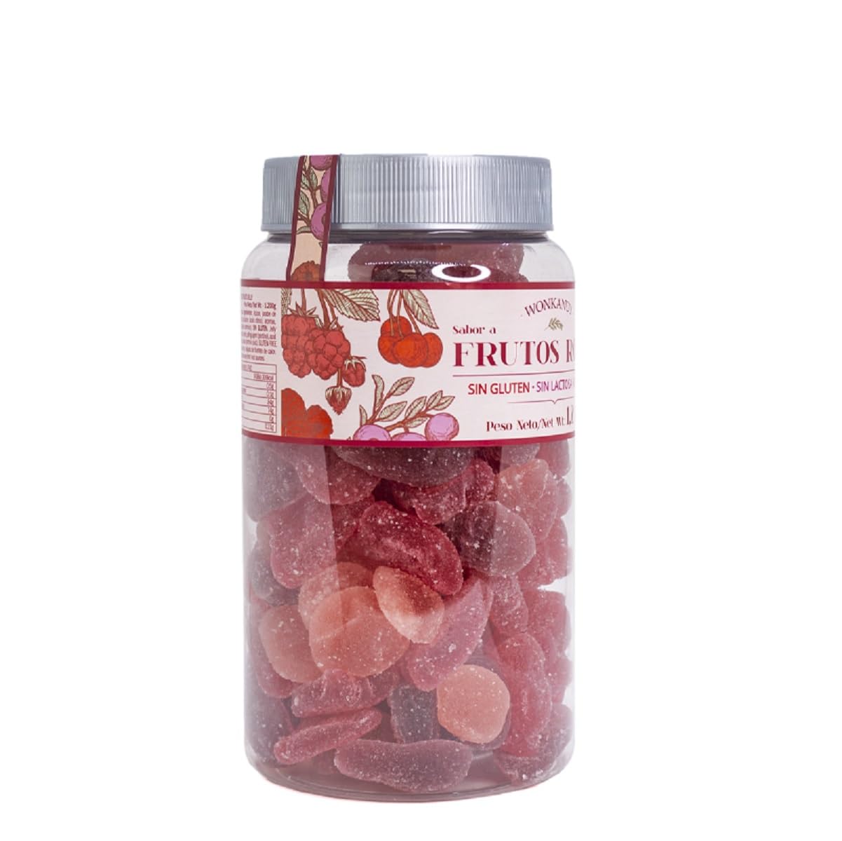 Wonkandy Żelki O Smaku Czerwonych Owoców 1,2 kg – Truskawka, Wiśnia, Winogrono – Miękkie Żelki Cukrowane – Bezglutenowe, Bez Laktozy – Idealne na Imprezy i Przyjęcia