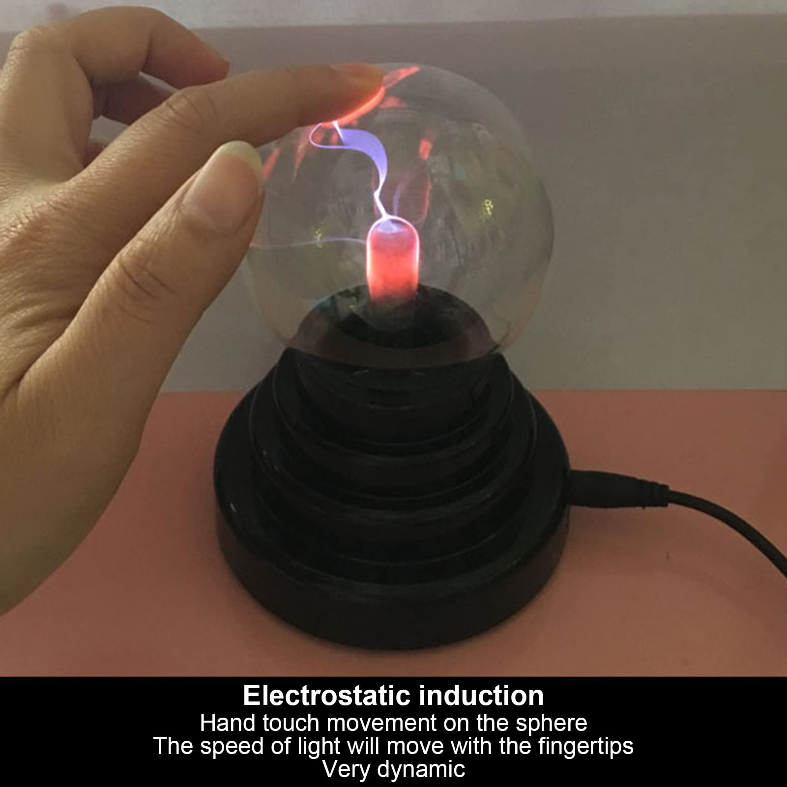 Plasma Ball,3 Inch,Nebula, Thunder Lightning,Touch & Sound Sensitive Plasma Globe,for Parties, Decorations, Prop, Kids, Bedroom, Home(3-inch)