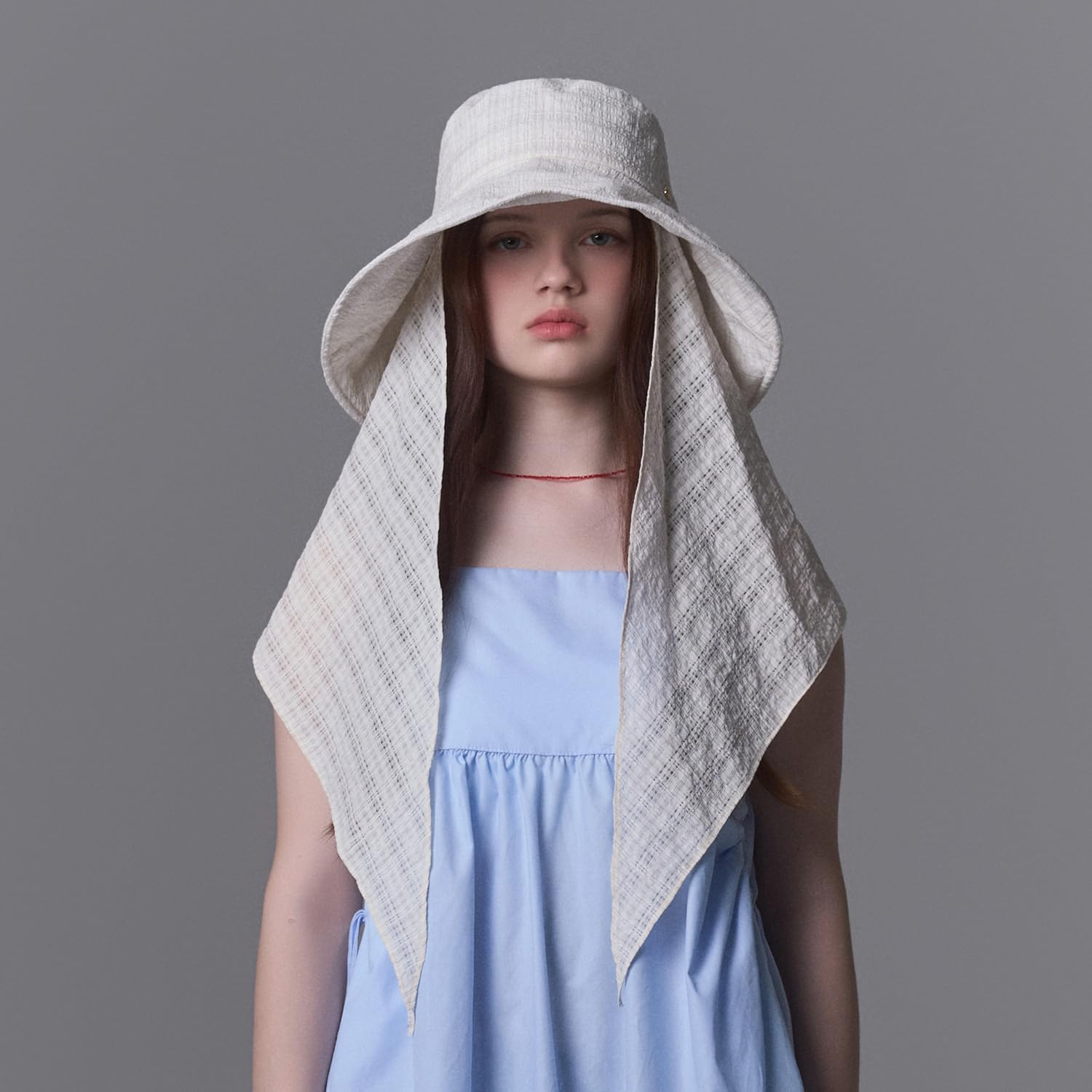 Floppy Sun Hat with Detachable Rayon Neck Drape for Women LOVEIN
