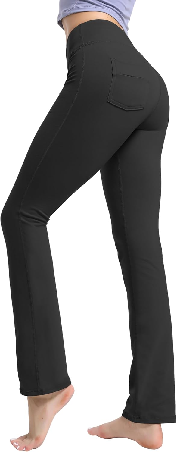 BUBBLELIME 29"/31"/33"/35"/37" Women's High Waist Straight Leg Yoga Pants Tummy Control Workout Pants with Pockets