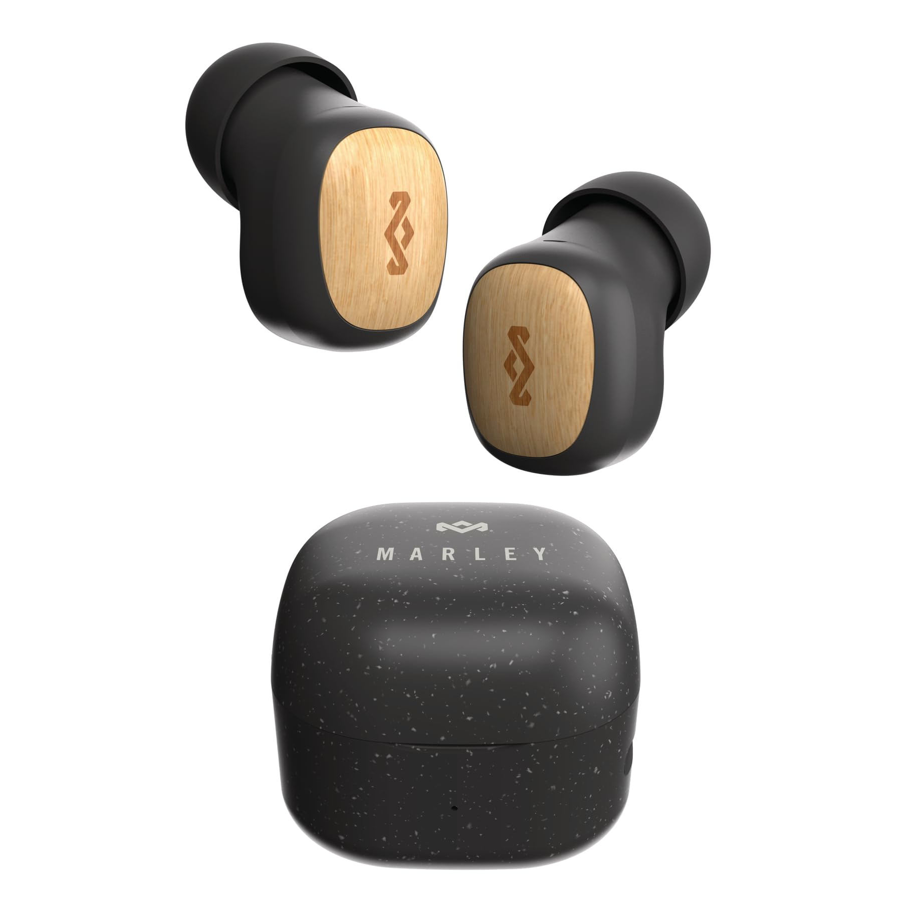 Sponsored Ad – House of Marley Smile Jamaica True Wireless Earbuds - Small Bluetooth Ear Buds, 14 Hr Playtime Mini In Ear Headphones, TWS Bluetooth Earphones with Charging Case, Sustainable Materials, Black