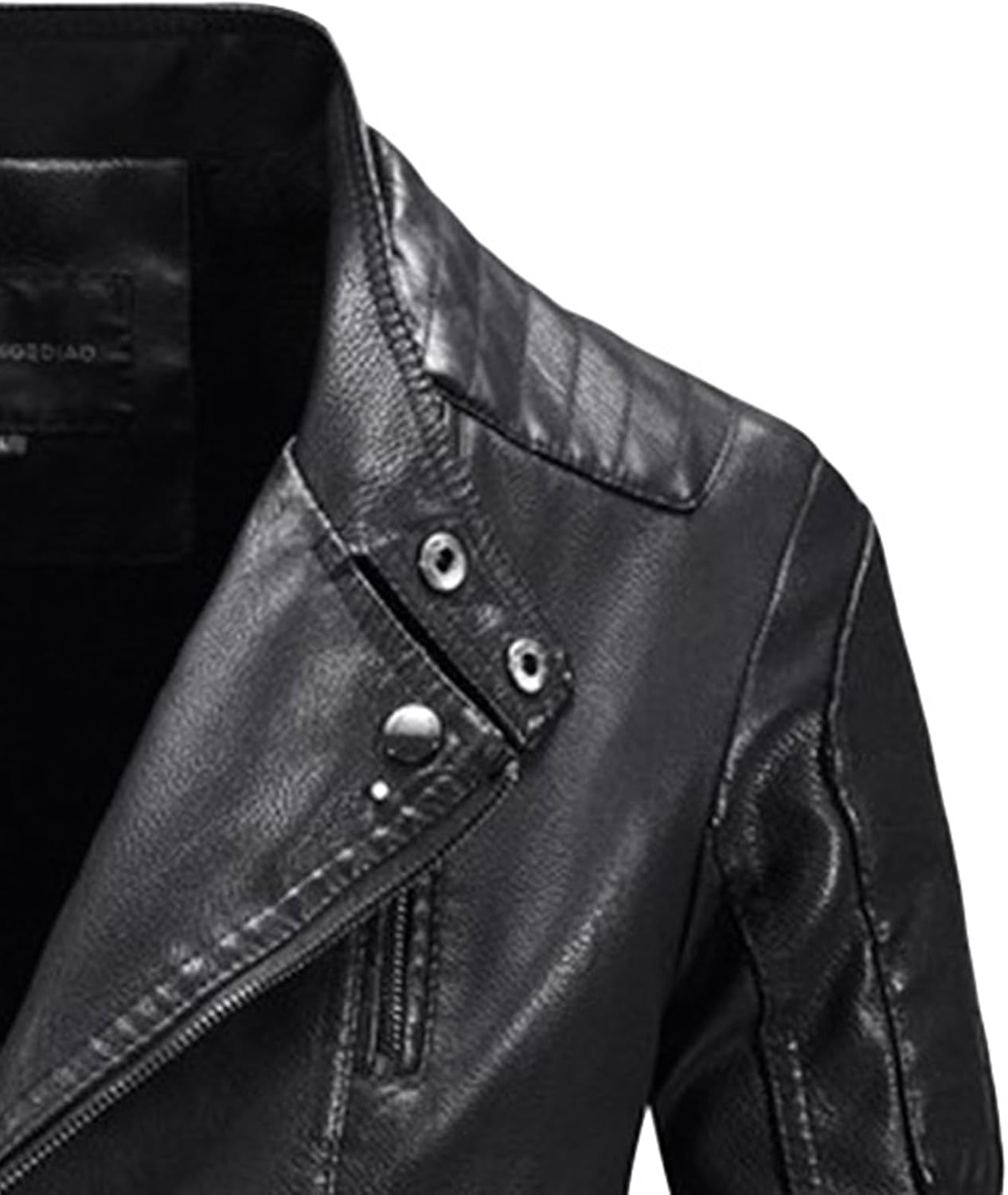 Men's Motorcycle Thick Leather Jacket Men Biker Faux Leather Coat Male Lapel Asymmetrical Winter Leather Jacket